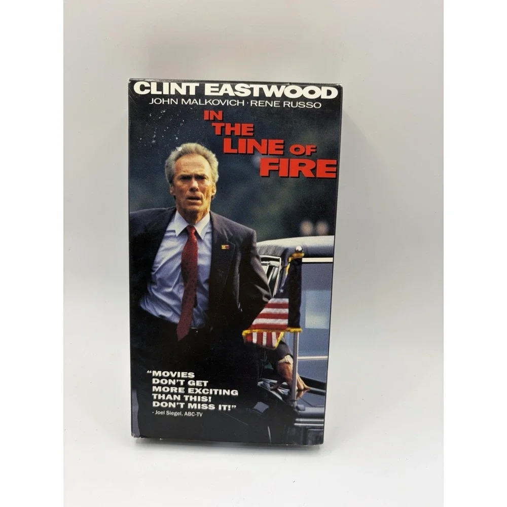 Vintage In the Line of Fire VHS Tape from 1993 lint Eastwood and John Malkovich